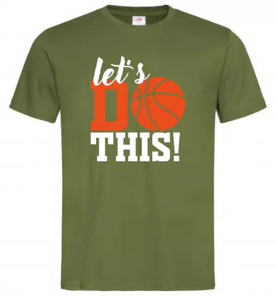 Мужская футболка Let`s do basket Оливковый фото