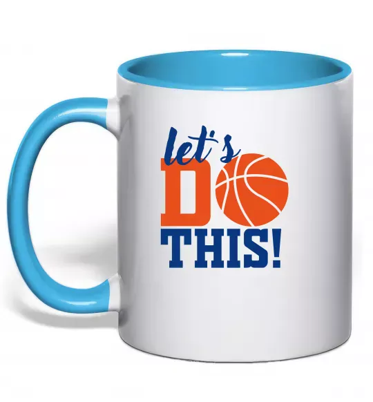 Чашка с цветной ручкой Let`s do basket Голубой фото