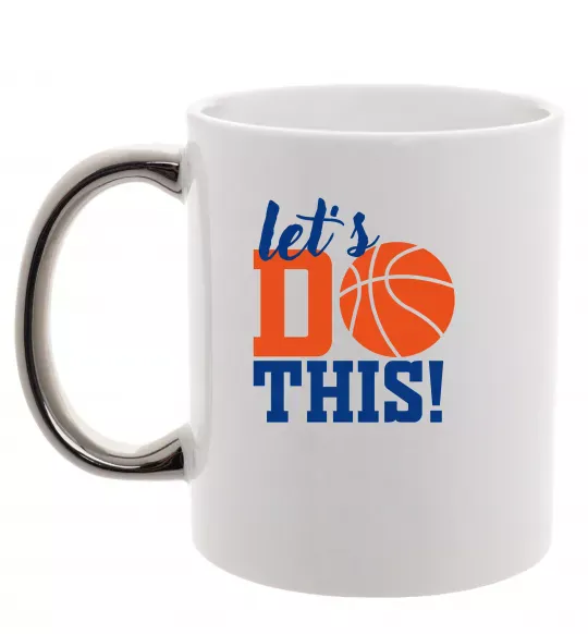 Чашка с цветной ручкой Let`s do basket Серебро фото