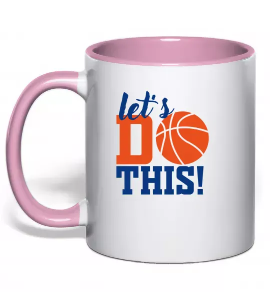 Чашка с цветной ручкой Let`s do basket Нежно розовый фото