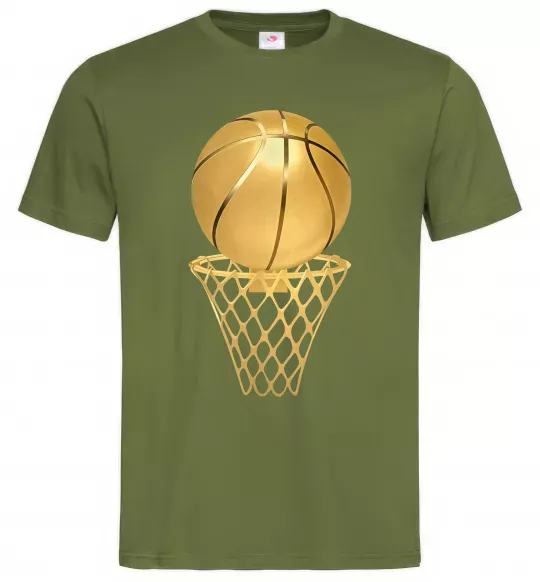 Мужская футболка Golden basket Оливковый фото