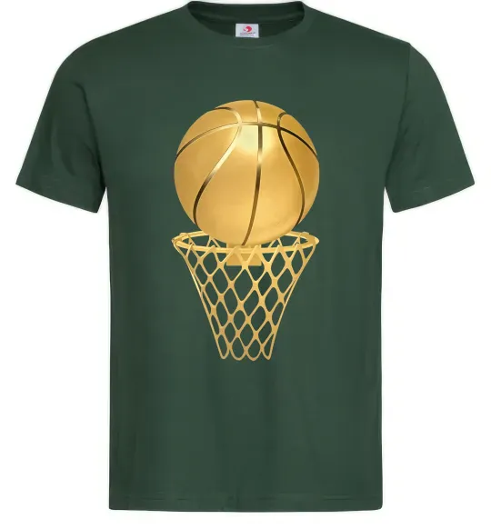 Мужская футболка Golden basket Темно-зеленый фото