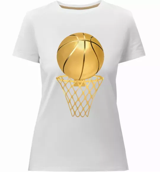 Женская премиум футболка Golden basket Белый фото