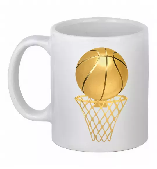 Чашка керамическая Golden basket Белый фото