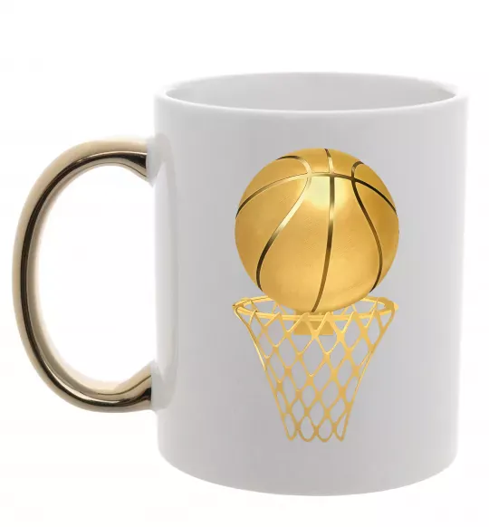 Чашка с цветной ручкой Golden basket Золото фото