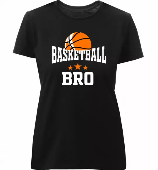 Женская премиум футболка Basketball bro Черный фото