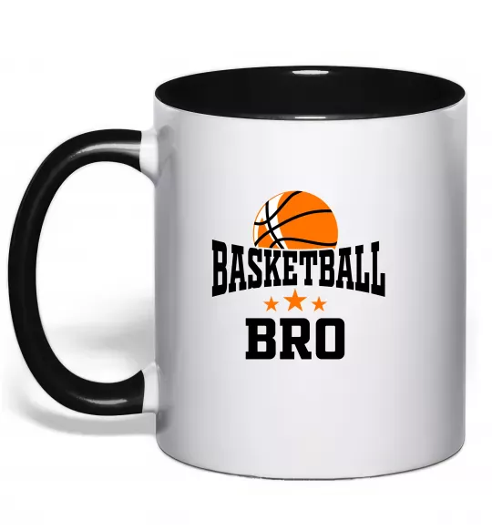 Чашка с цветной ручкой Basketball bro Черный фото