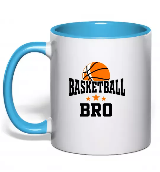 Чашка с цветной ручкой Basketball bro Голубой фото