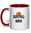 Чашка с цветной ручкой Basketball bro Красный фото