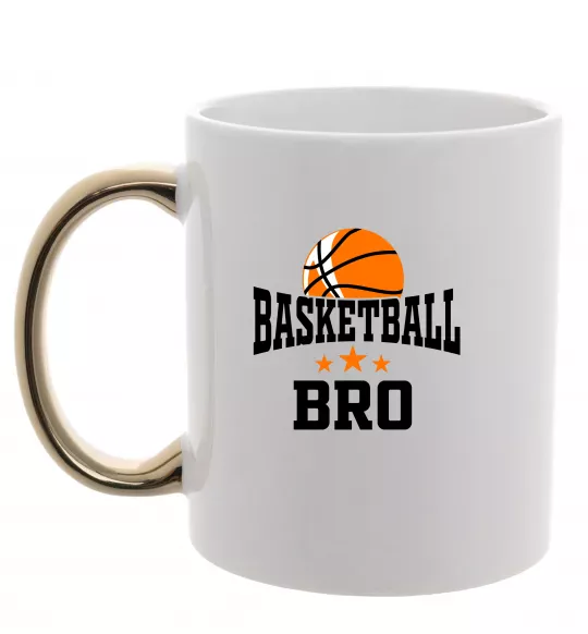 Чашка с цветной ручкой Basketball bro Золото фото