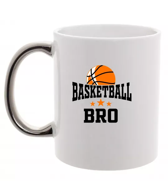 Чашка с цветной ручкой Basketball bro Серебро фото