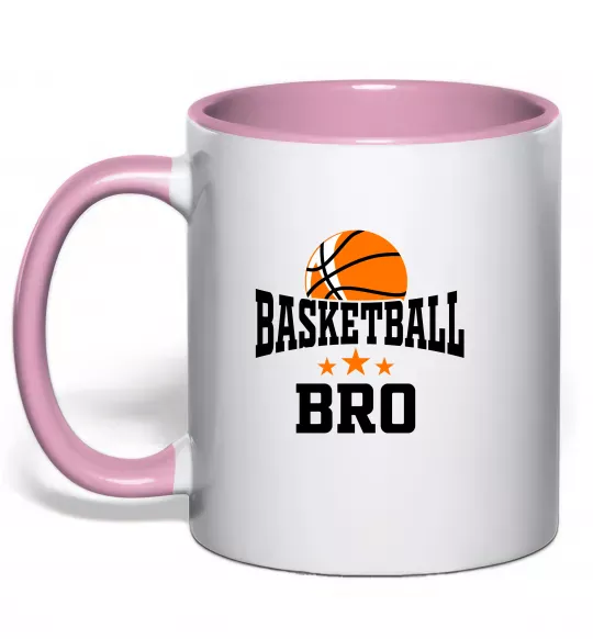 Чашка с цветной ручкой Basketball bro Нежно розовый фото