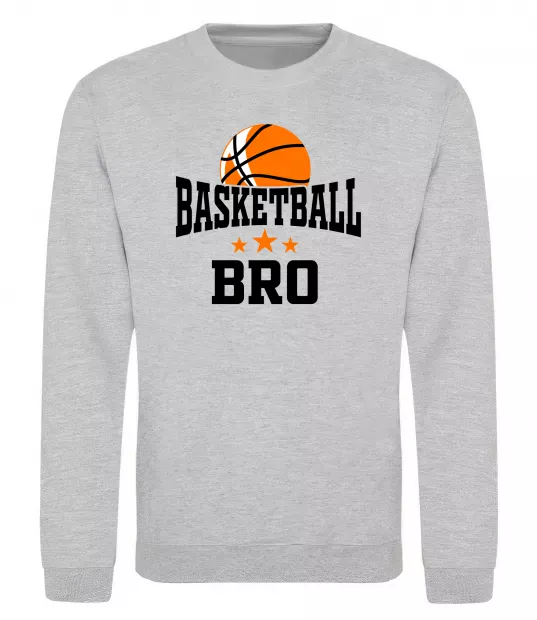 Свитшот Basketball bro Серый меланж фото