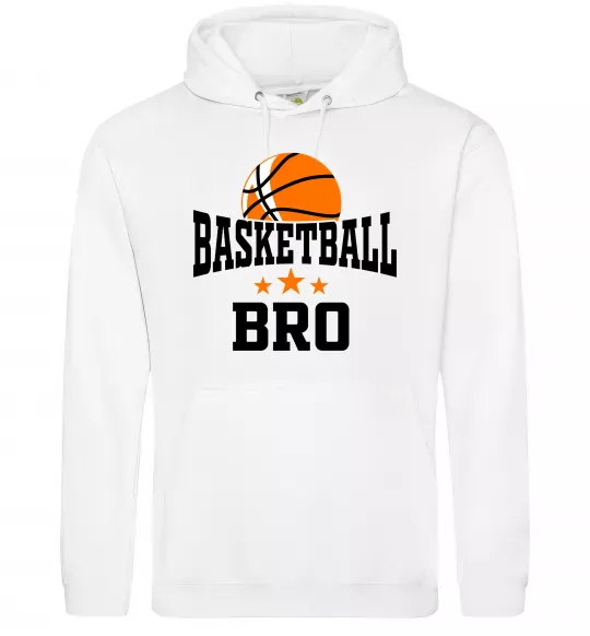 Мужская толстовка (худи) Basketball bro Белый фото