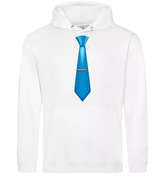 Мужская толстовка (худи) Блакитна краватка Белый фото