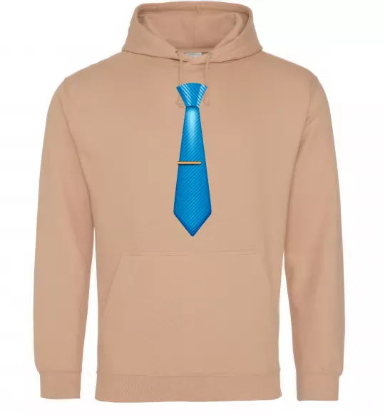 Мужская толстовка (худи) Блакитна краватка Песочный фото