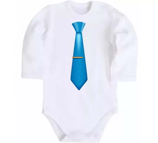 Дитячий бодік Блакитна краватка Білий фото