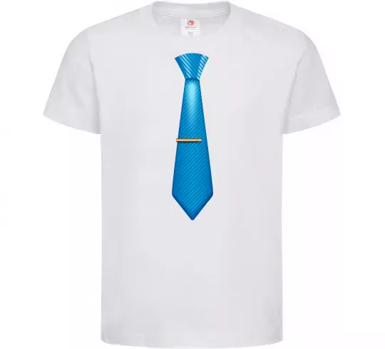 Дитяча футболка Блакитна краватка Білий фото