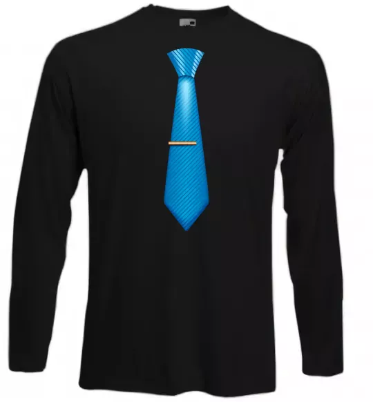 Лонгслів Блакитна краватка Чорний фото