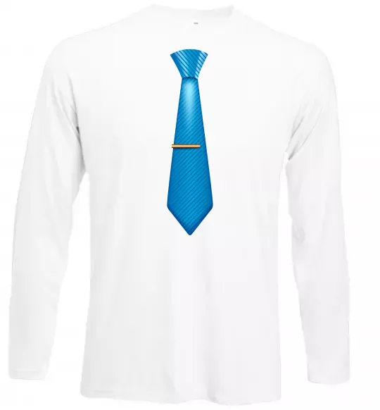 Лонгслів Блакитна краватка Білий фото