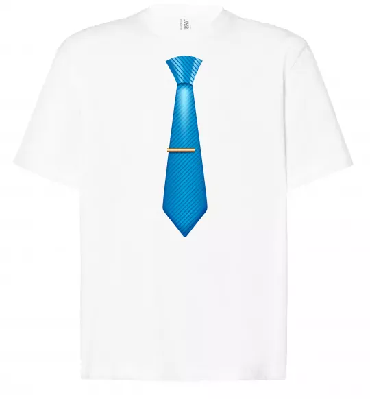 Футболка Оверсайз Блакитна краватка Белый фото