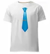 Чоловіча преміум футболка Блакитна краватка Білий фото