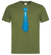 Чоловіча футболка Блакитна краватка Оливковий фото