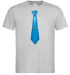 Чоловіча футболка Блакитна краватка Сірий фото