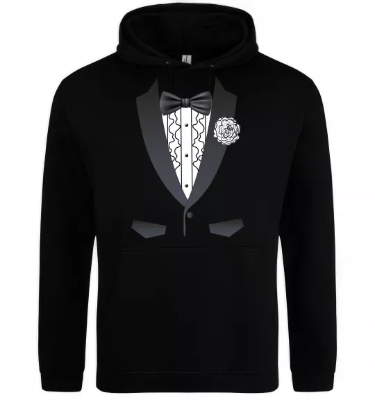 Чоловіча толстовка (худі) Костюм з метеликом та квіткою Чорний фото