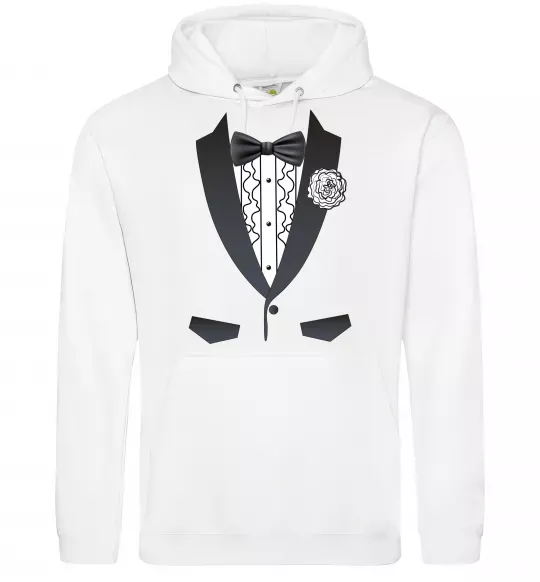 Чоловіча толстовка (худі) Костюм з метеликом та квіткою Білий фото