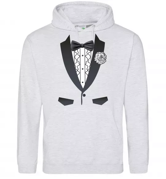 Чоловіча толстовка (худі) Костюм з метеликом та квіткою Сірий меланж фото