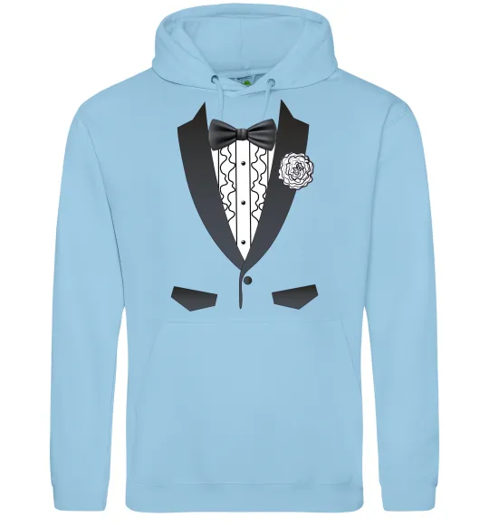 Чоловіча толстовка (худі) Костюм з метеликом та квіткою Блакитний фото