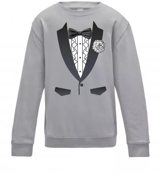 Дитячий світшот Костюм з метеликом та квіткою Сірий меланж фото