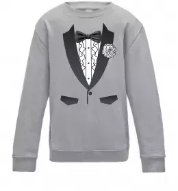 Дитячий світшот Костюм з метеликом та квіткою Сірий меланж фото