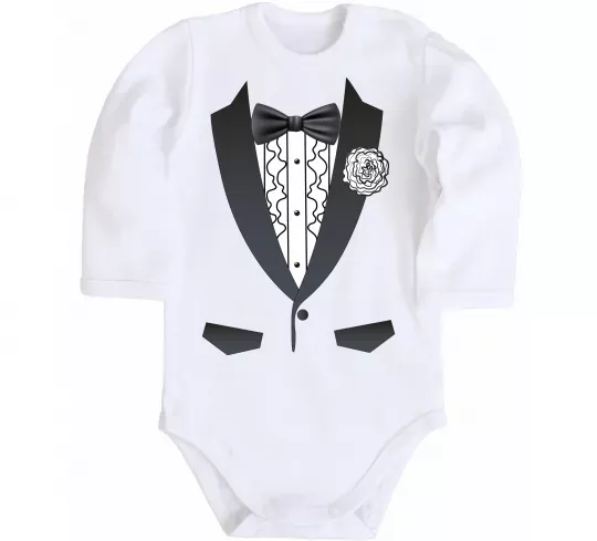 Детский боди Костюм з метеликом та квіткою Белый фото