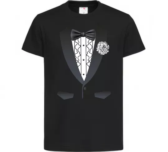 Дитяча футболка Костюм з метеликом та квіткою Чорний фото