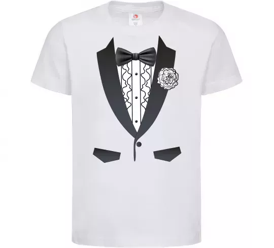 Дитяча футболка Костюм з метеликом та квіткою Білий фото