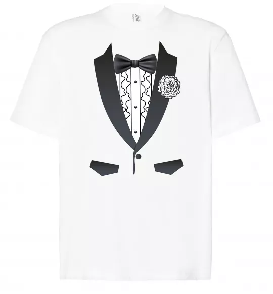 Футболка Оверсайз Костюм з метеликом та квіткою Білий фото