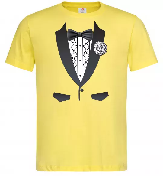 Чоловіча футболка Костюм з метеликом та квіткою Лимонний фото