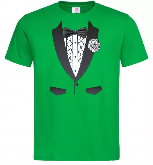 Чоловіча футболка Костюм з метеликом та квіткою Зелений фото