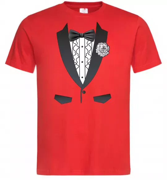 Чоловіча футболка Костюм з метеликом та квіткою Червоний фото