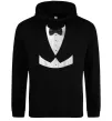 Чоловіча толстовка (худі) Біла сорочка з метеликом Чорний фото