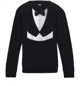 Дитячий світшот Біла сорочка з метеликом Чорний фото