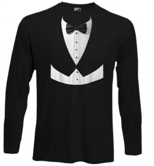 Лонгслів Біла сорочка з метеликом Чорний фото