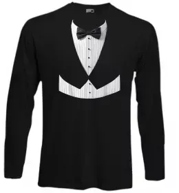 Лонгслів Біла сорочка з метеликом Чорний фото