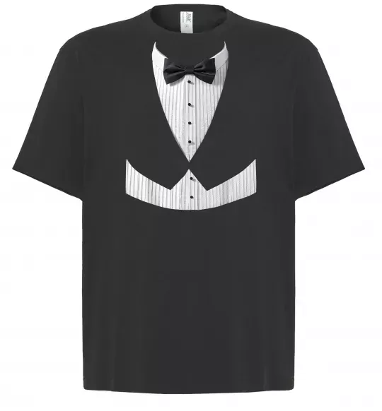 Футболка Оверсайз Біла сорочка з метеликом Чорний фото