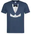 Чоловіча футболка Біла сорочка з метеликом Темно-синій фото