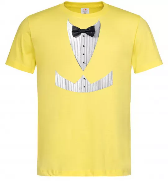 Чоловіча футболка Біла сорочка з метеликом Лимонний фото
