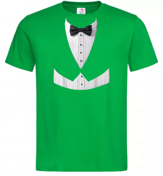 Чоловіча футболка Біла сорочка з метеликом Зелений фото