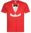 Чоловіча футболка Біла сорочка з метеликом Червоний фото